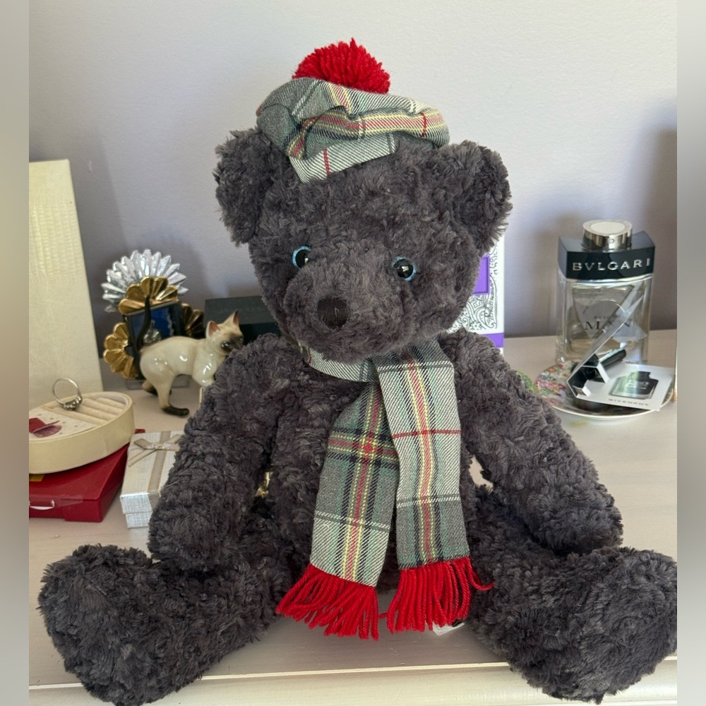 HOST PICK👸🏻Collector’s Item: HUDSON BAY Teddy Bear with Red Plaid Hat and Scarf